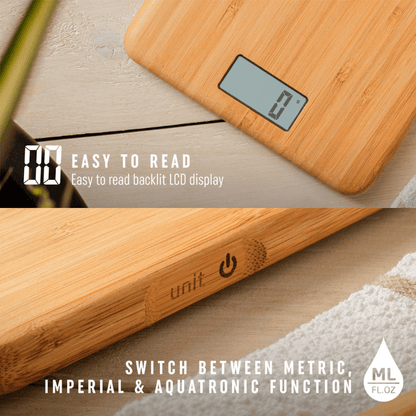 Salter Eco Bamboo Rechargeable Electronic Kitchen Scale 5kg The Homestore Auckland