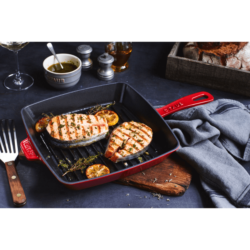 Staub American Square Grill 26cm Cherry Red