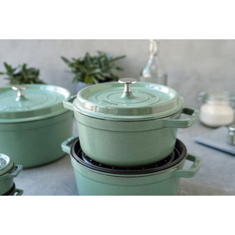 Staub Round Cocotte 20cm Sage