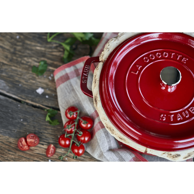 Staub Round Cocotte 24cm Cherry Red