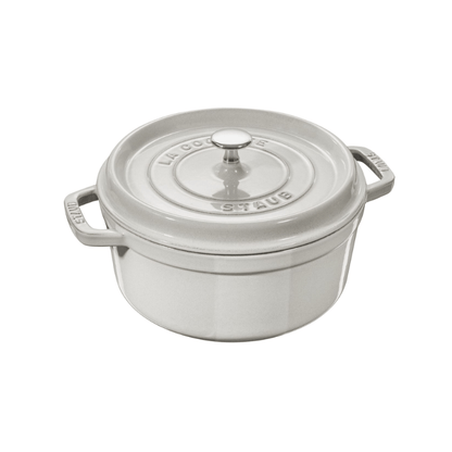 Staub Round Cocotte 24cm White Truffle