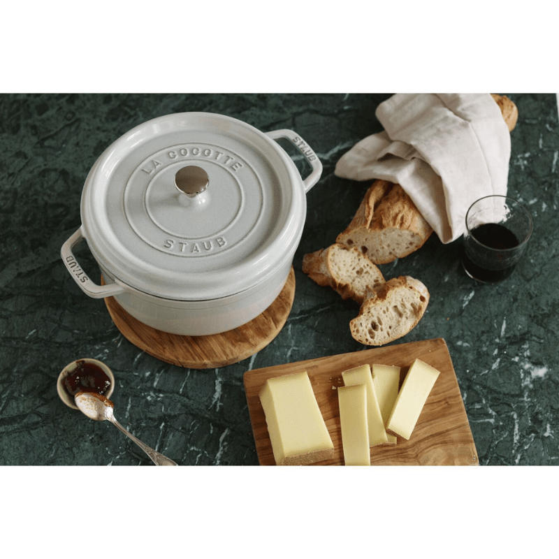 Staub Round Cocotte 24cm White Truffle