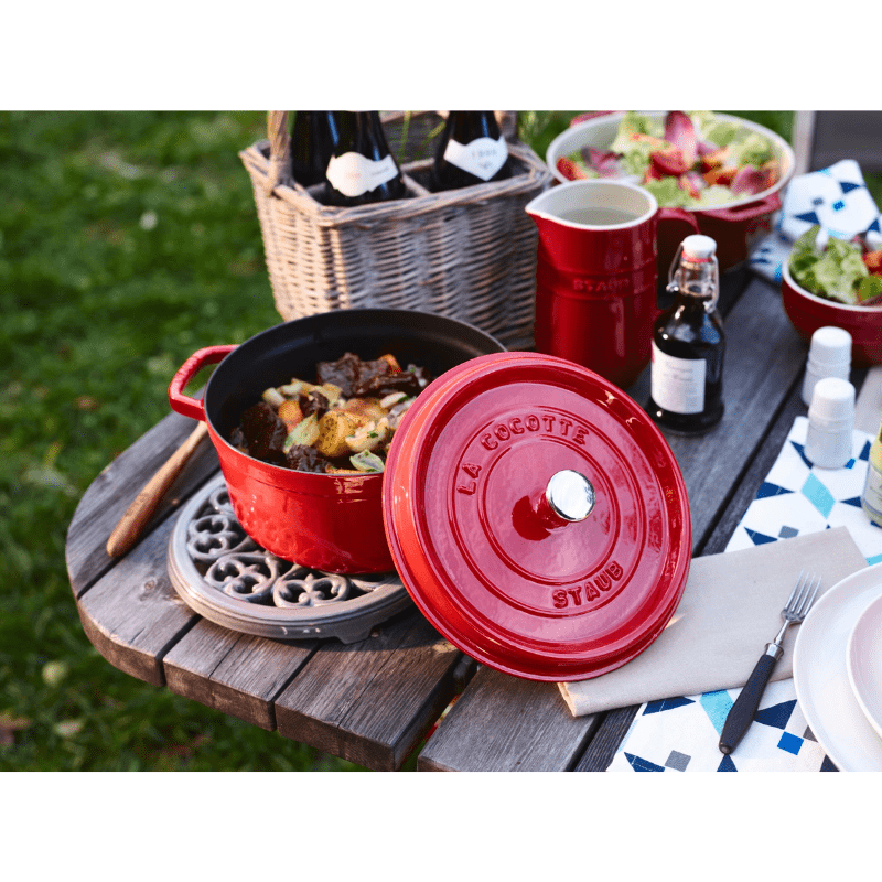 Staub Round Cocotte 26cm Cherry Red