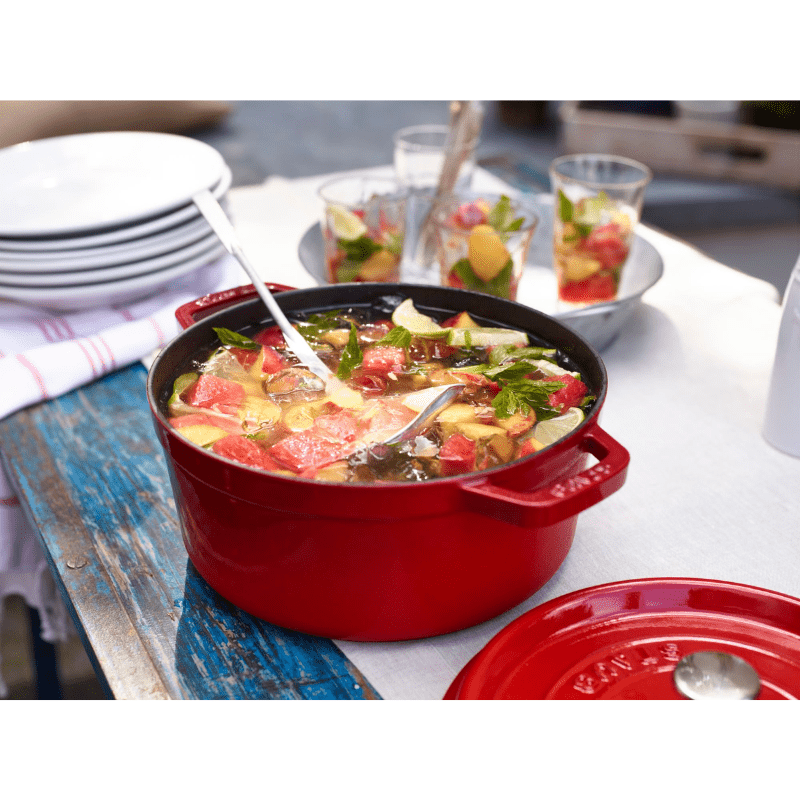 Staub Round Cocotte 28cm Cherry Red