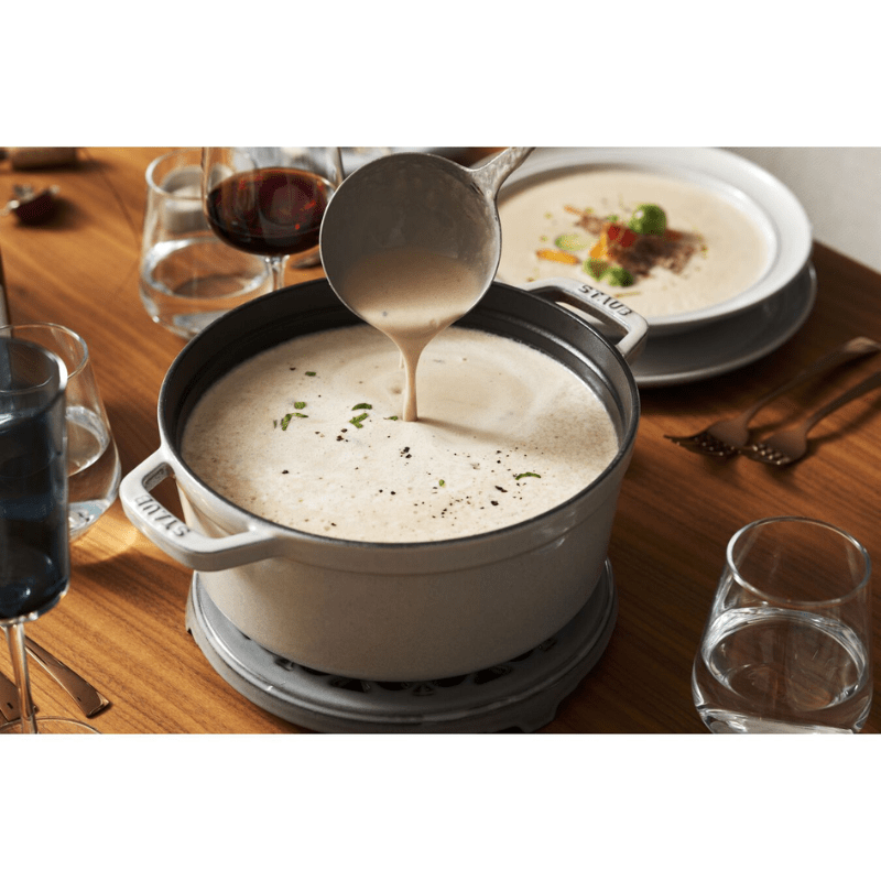 Staub Round Cocotte 28cm White Truffle