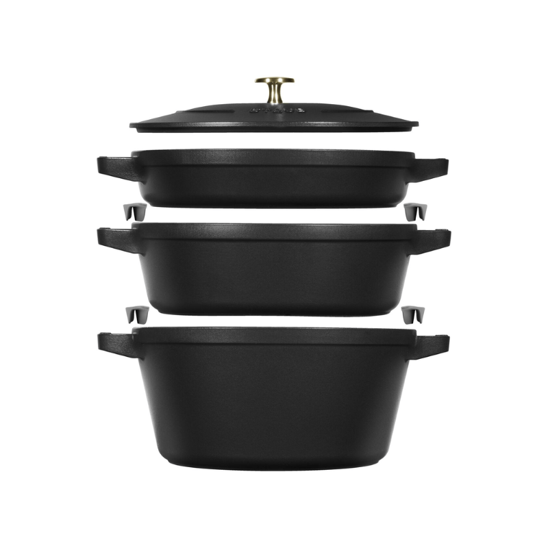 Staub Stackable 24cm Cookware Set 4-Piece Black