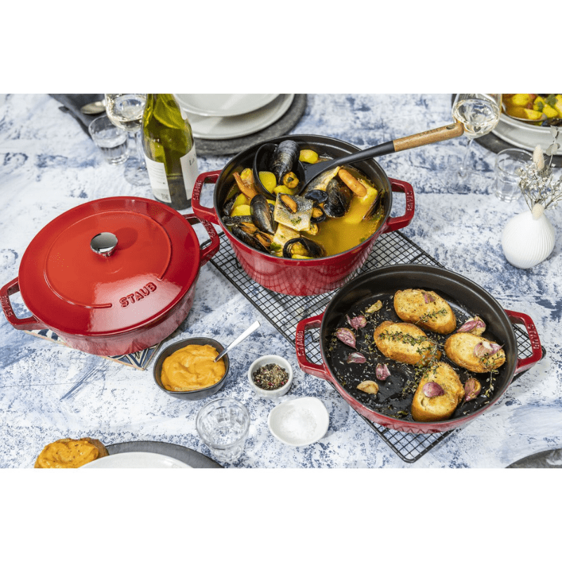 Staub Stackable 24cm Cookware Set 4-Piece Cherry Red The Homestore Auckland