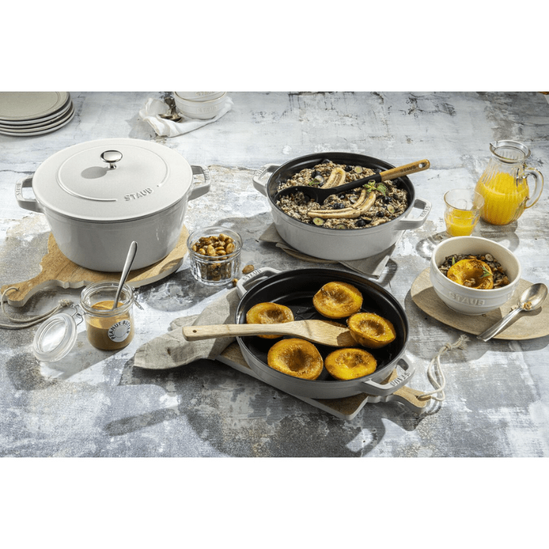 Staub Stackable 24cm Cookware Set 4-Piece White Truffle