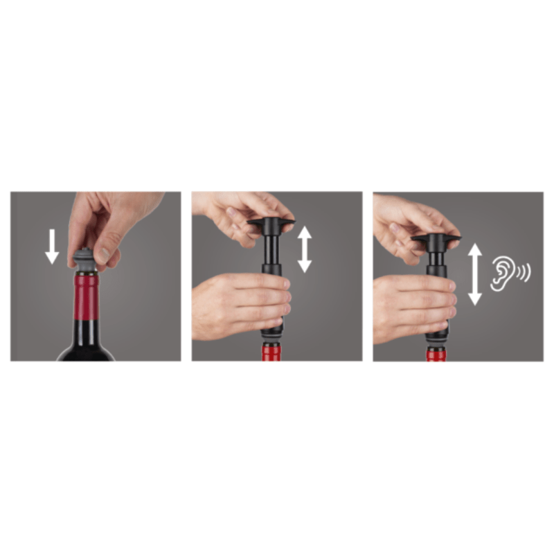 Vacu Vin Wine Saver Pump and 2 Stoppers Black