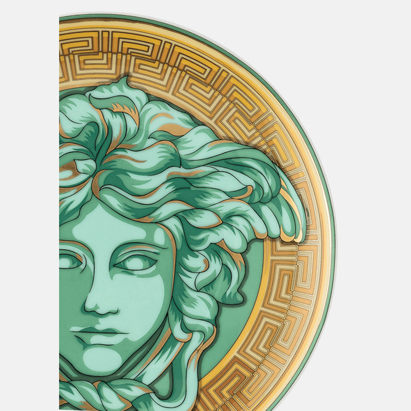 Versace Medusa Amplified Green Coin Service Plate 33cm