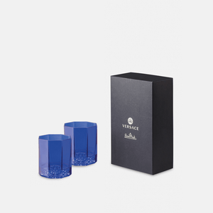 Versace Medusa Lumiére Blue Set 2 Whiskey Glasses