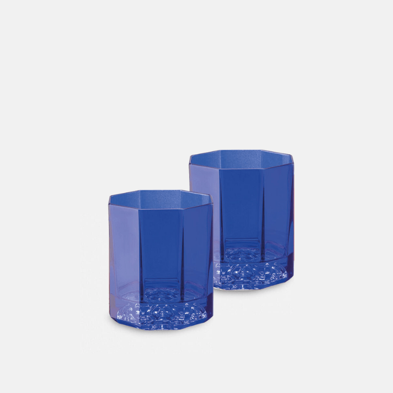 Versace Medusa Lumiére Blue Set 2 Whiskey Glasses