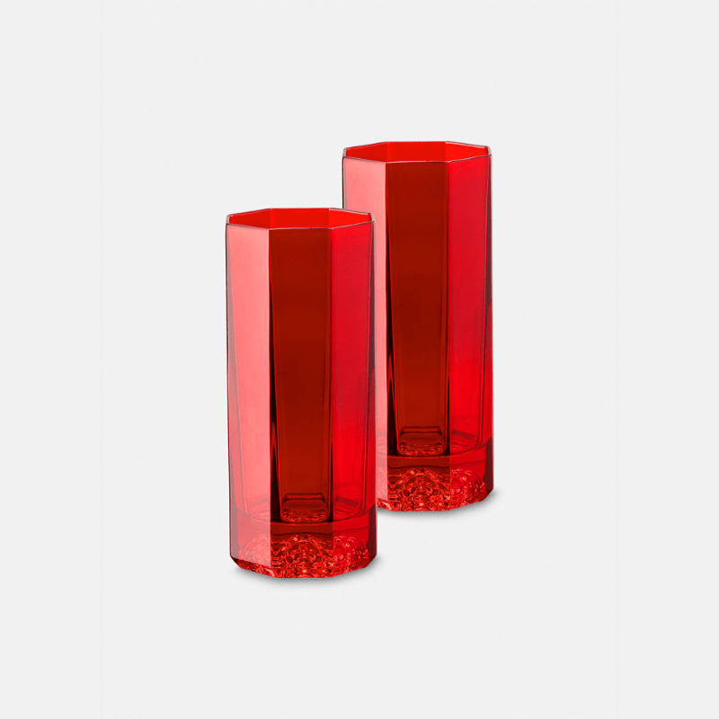 Versace Medusa Lumiére Red Set 2 Longdrink Glasses