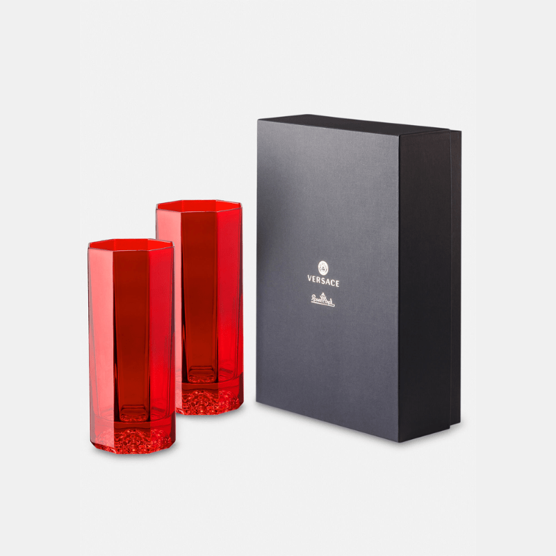 Versace Medusa Lumiére Red Set 2 Longdrink Glasses