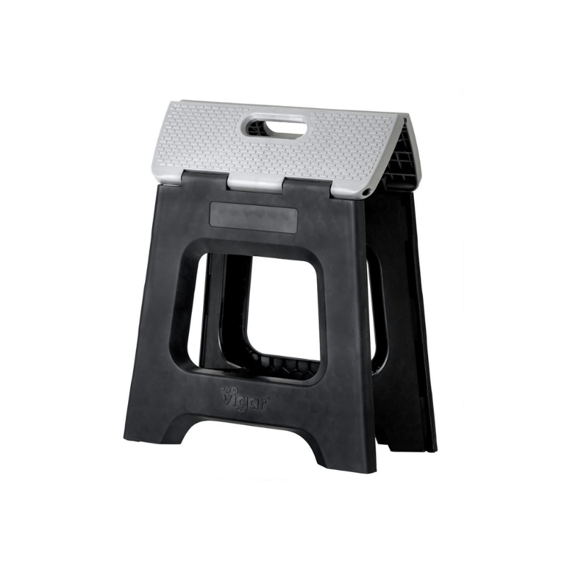 Vigar Compact Black/Grey Foldable Stool 32cm The Homestore Auckland