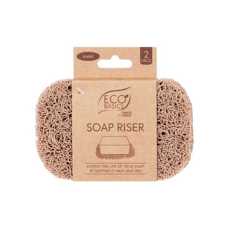 White Magic Eco Basics Soap Riser Khaki 2-Pack