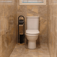 White Magic Eco Basics Toilet Roll Dispenser & Brush Black