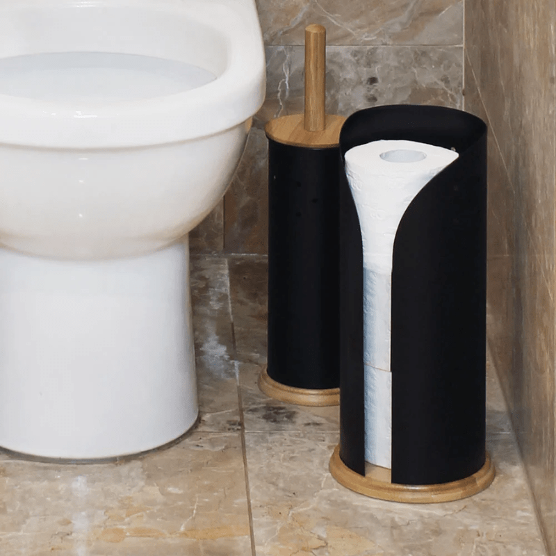 White Magic Eco Basics Toilet Roll Holder Black