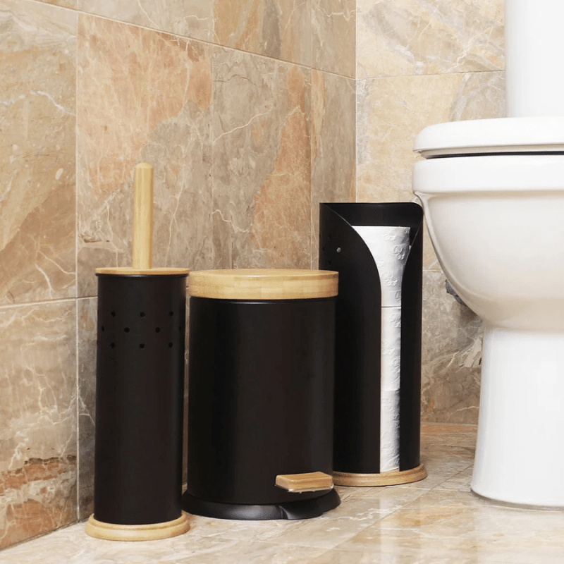 White Magic Eco Basics Toilet Set Black