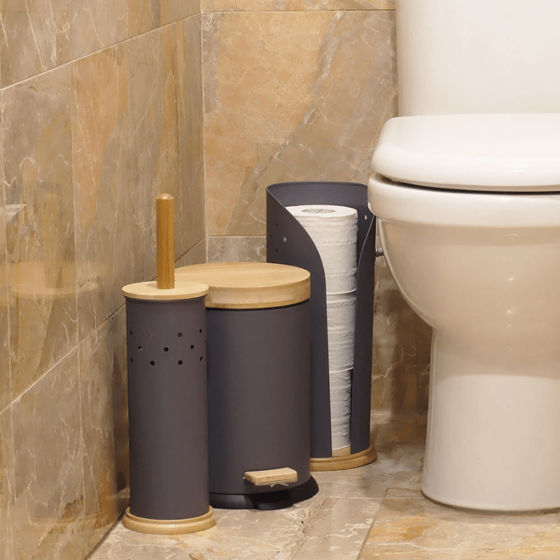 White Magic Eco Basics Toilet Set Charcoal