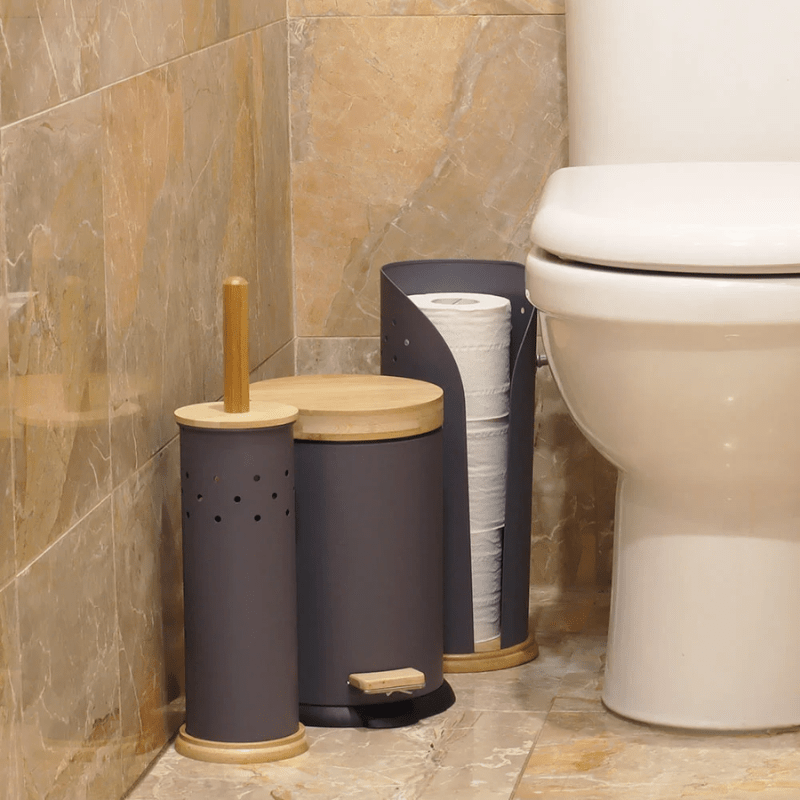 White Magic Eco Basics Toilet Set Charcoal The Homestore Auckland