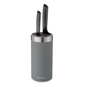 Zassenhaus Style Grey & Stainless Steel Knife Block